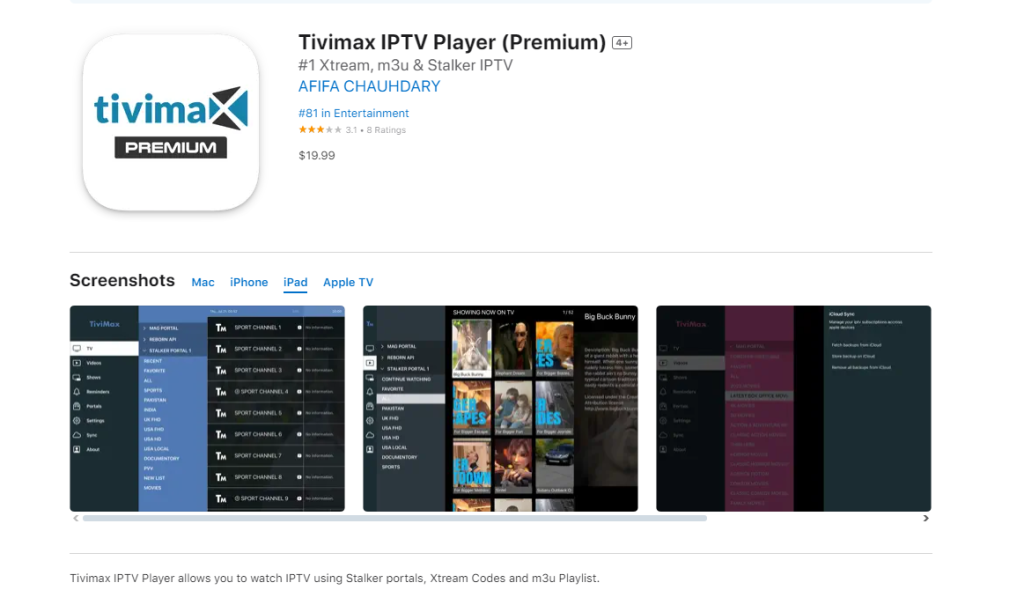 IPTV en iPhone/iPad